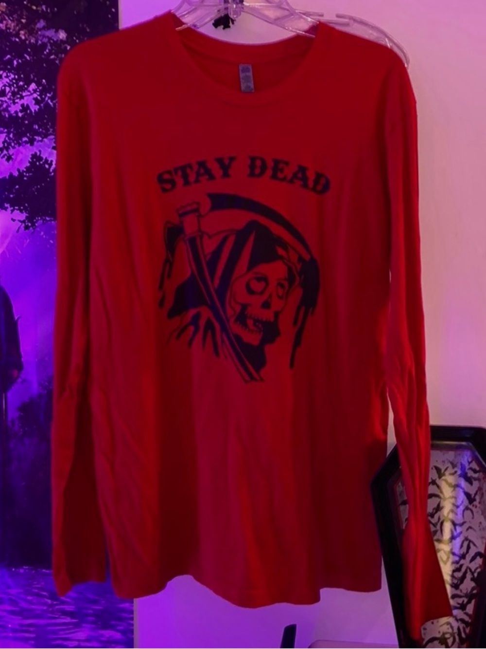 Stay Dead Cute Grim Reaper heart eye Halloween horror long sleeve tee shirt